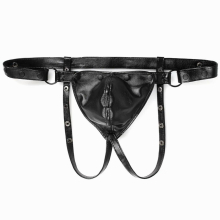 Soft PU Leather Underpants Men Briefs BDSM Lingerie Chastity Man Mens Leather Harness Nightclub Sexy Costume For Men