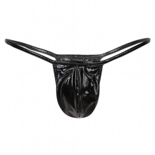 Man Erotic Lingerie Underwear Low Rise Bulge Pouch Briefs Wetlook Patent Leather Panties Sexy G-string T-back Latex Thongs