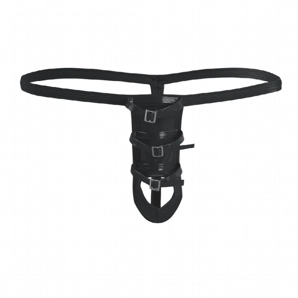 Black Sexy Mens Gay Panties Strappy Open Butt G-String Bikini Underwear With Penis Hole Male Underwear Briefs Lingerie Panties