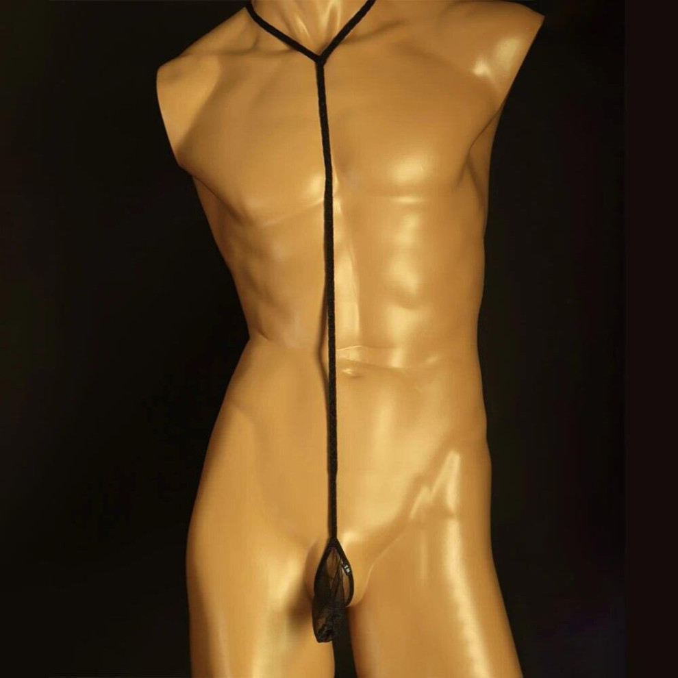 Men Sexy Thong Mesh Briefs Suspender Bodysuit Underwear Sheer Lingerie Comfortable Breathale Underpants Passion Shorts
