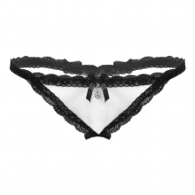 Mens Lingerie Sissy Pantiess Lace Trim Crotchless Thongs Underwear Open Butt T-back Sheer Mesh G-string Briefs Underpants