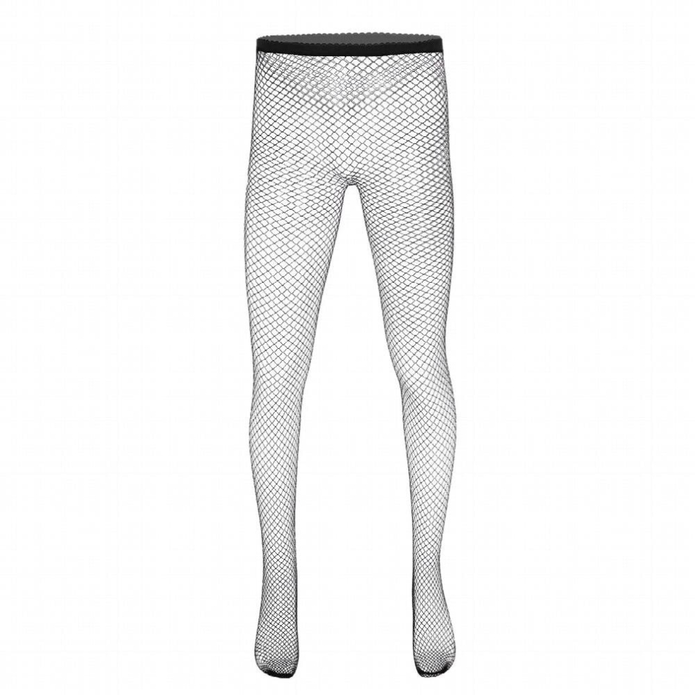 Multicoloured Men Exotic Hosiery Hollow Out Fishnet Stockings See Through Sheer Elastic Waist Closed Toes Tight Leggings Stretchy Pantyhose
