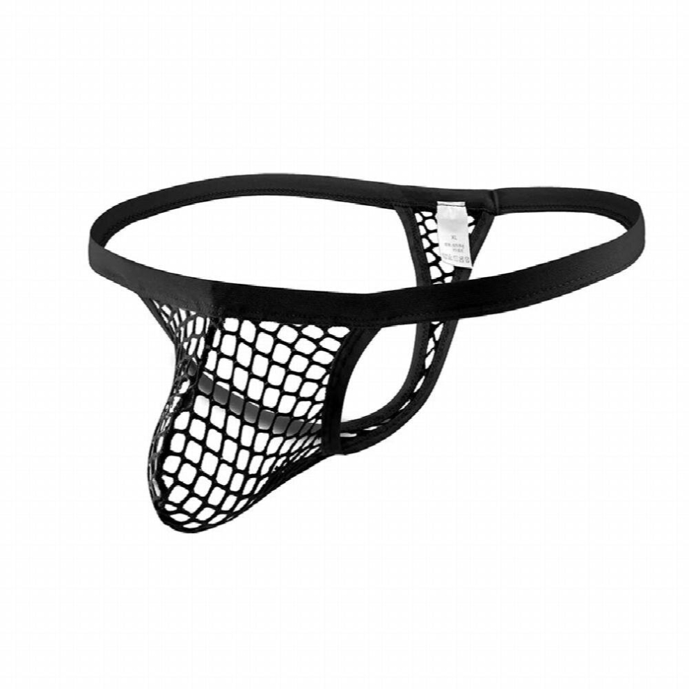 Multicoloured Mens Sexy Underwear Bulge Penis Pouch Thong See Through Fishnet Mesh Front Bikini G String T Back Panties Male Exotic Lingerie