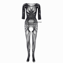 Mens Jumpsuit Long Sleeve Bodystockings Man Fishnet Bodysuit Gay Gentleman Sleepwear Men Crotchless Nightwear Sexy Costumes