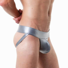 Men Sexy Jockstrap Lingerie Underwear Cuecas low-Waist Tangas Hombre Sexy G String Hollow-out Open Bottom Thong Leather Penis