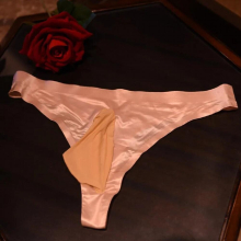 Mans Underwear Sexy Thong Soft Breathable Ice Silk Sissy Pouch Panties Man Seamless T-Back Low-Rise G-String Lingerie