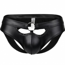 Mens Underwear Leather Empty Briefs Sexy Patent Leather Youth Briefs Panties Sexy Sissy Sissy Panties G String