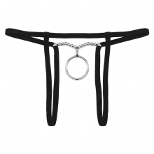 Mens Beaded O Ring/Sheer Lace Bulge Pouch G-string Low Waist Elastic Waistband Lingerie Thong Underwear