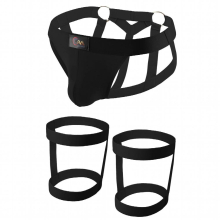 CLEVER-MENMODE Cotton Jockstrap Men Underwear Sexy Harness Thong G String Leg Ring Bondage Lingerie hombre Strap Panties T-back