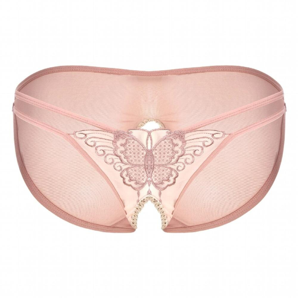 Gay Men Low Waist Briefs Sexy Lingerie Crotchless Briefs Man Sissy Cross-dressing Underpants See-through Mesh Panties Underwear