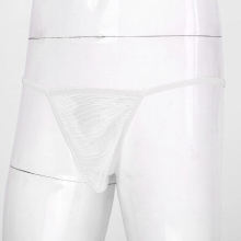 Men See-through Mesh Bulge Pouch G-string Thong Briefs Low Waist Elastic Waistband Hollow Out T-back Jockstrap Underwear