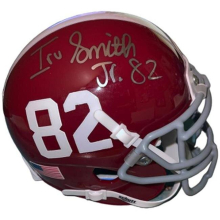 Athlon CTBL-037221 No.82 NFL Irv Smith Jr. Signed Alabama Crimson Tide Schutt Authentic Mini Helmet with COA 07 National Champs-Bengals