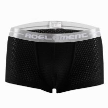 Mens Mesh Boxer Briefs Sexy U Convex Panties Breathable Underwear Trunks Shorts Sports Ice Silk Underwear Boxershorts Men