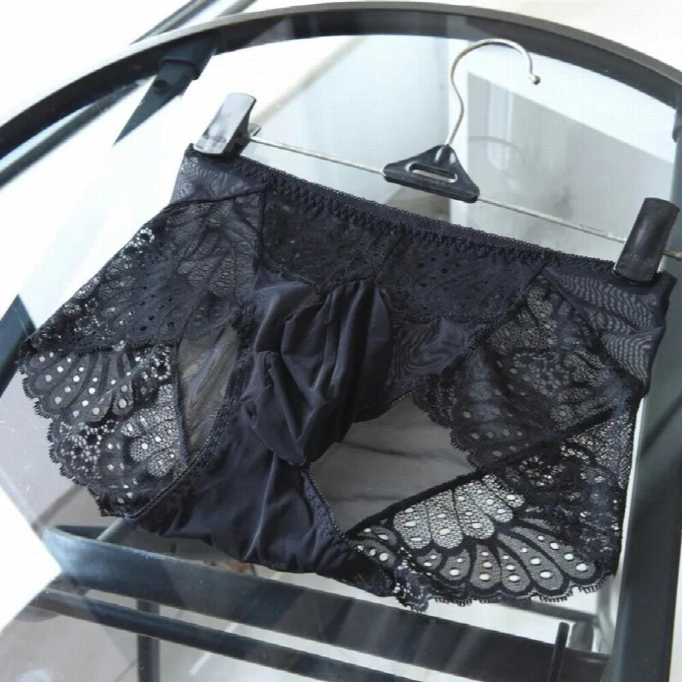 Mens Erotic Boxers Funny Lace See Through Elephant Nose Underwear Ssissy Panties Gay Trunk Low-Waist Underpants
