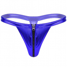 Sexy Men Bulge Pouch Bikini Briefs Underwear Glossy Zipper Front Briefs Jockstraps Low Waist G-string Thongs Panties Underpants