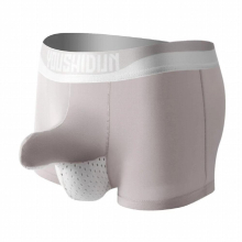 Mens Sexy Underwear Briefs Elephant Nose Breathable Ice Silk Boxer Shorts Erotic Penis Pouch Male Panties Underpants