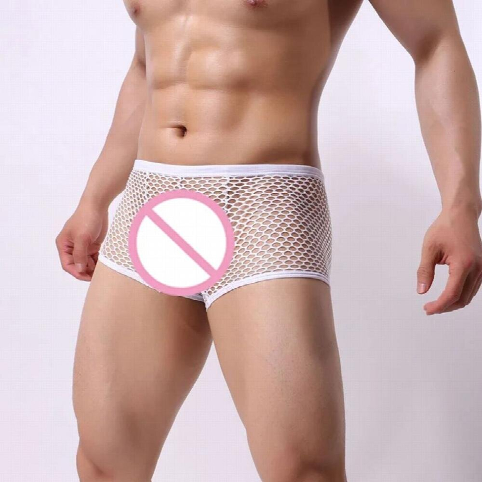 Multicoloured Sexy Mesh Underwear Men Fishnet Boxers Transparent Erotic Lingerie Underpants Trunks Boxer Panties Shorts Bottoms