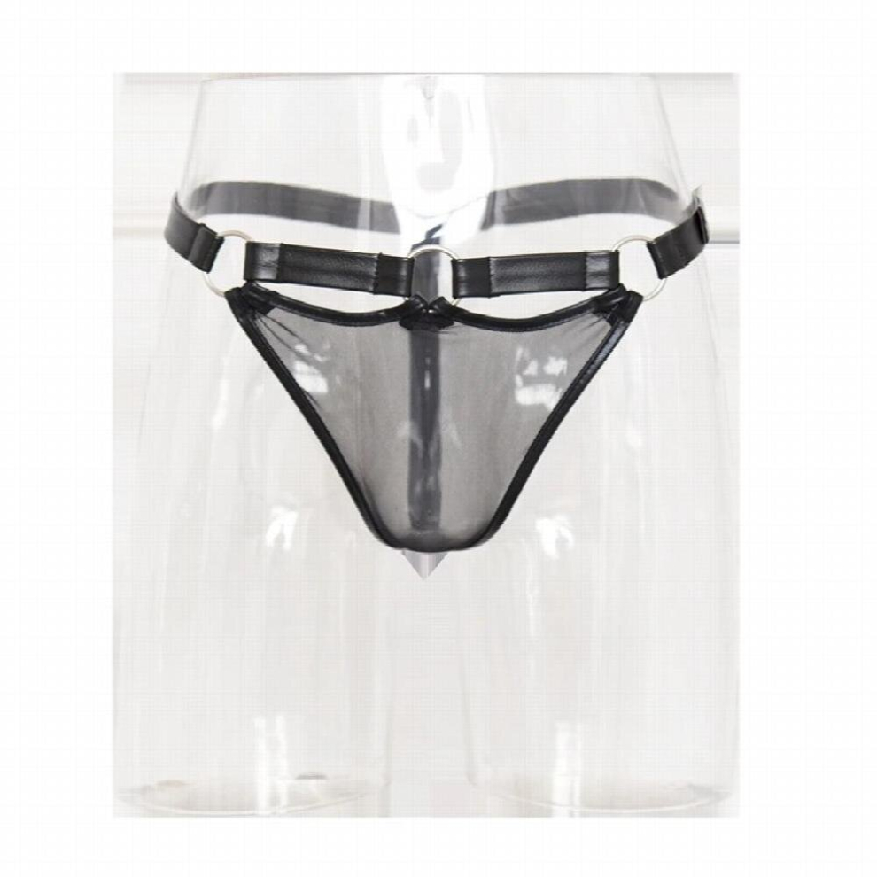 Black Male Underwear Sexy Sissy Mesh Panties Fetish Men Transparent Penis Pouch G-Strings Bdsm Gay Chastity Belt Panties For Sex