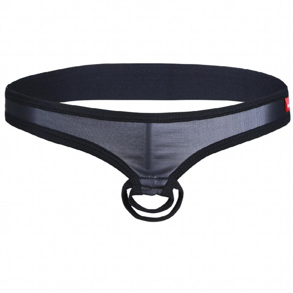 PU Gay Underwear Jockstrap Thong Men Cock Ring Thongs And G Strings Tangas Hombre Sexy Gay Cockring Enlargement Penis Ring