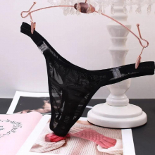 Men Lace Thong Sexy Transparent G-string Briefs Bulge Pouch Panties See through Tanga Male Bikini hombre Lingerie Underwear