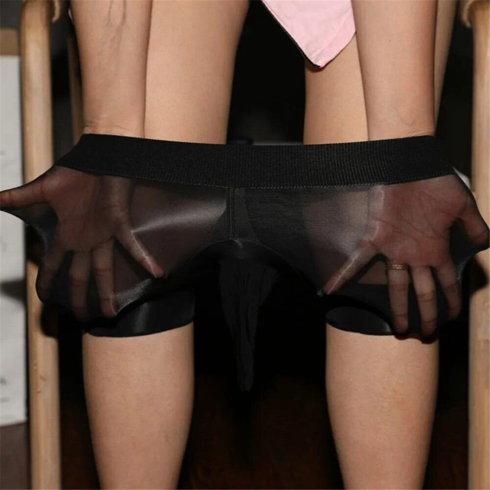 Men Sexy Transparent Penis Underwear Elastic Silk Gay Transparent Boxers Homme Slip Sexy Erotic Homens Mens Cueca