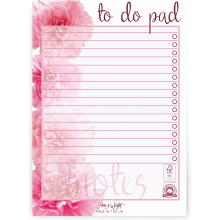 Ashton and Wright - Daily to do Pad A5 Floral Desk Planner - 60 Sheets - Pink Carnation