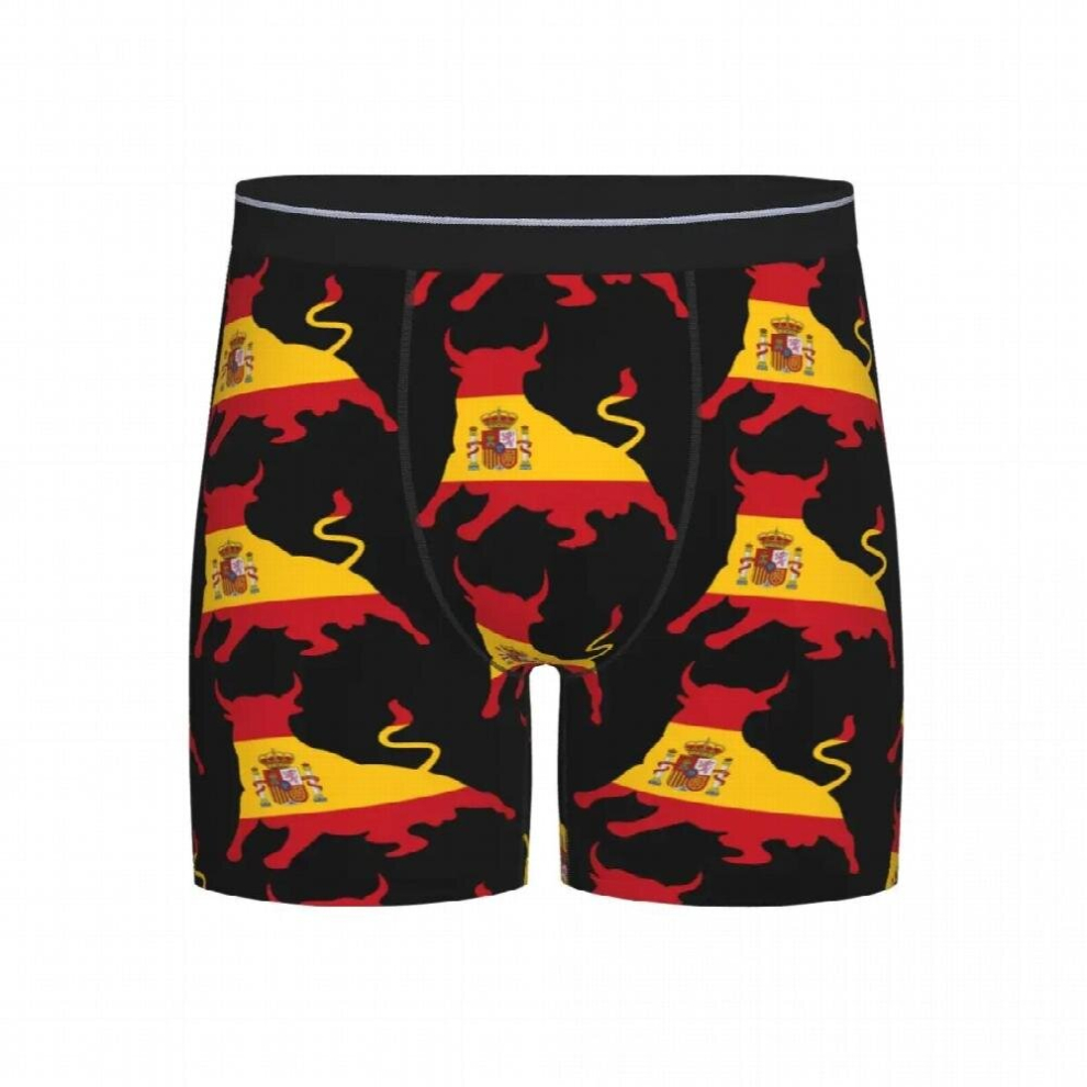 Flag Bull Of Spain Underpants Breathbale Panties Male Underwear Boxer Briefs extended underwear