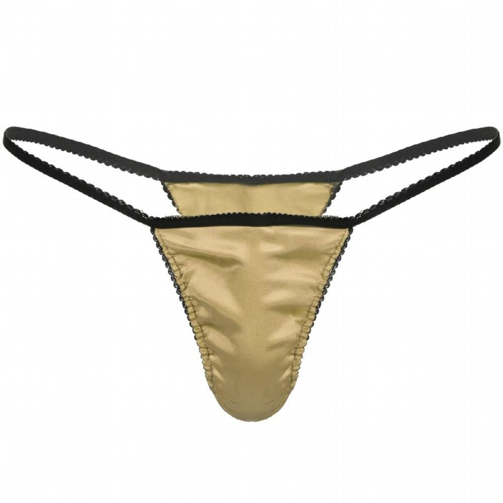 Mens Sexy Smooth Silky Satin Underwear Thongs Front Bulge Pouch Gay Male Jockstrap T-back G-string Briefs Slip Hommes Underpants
