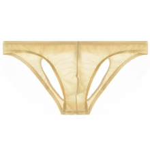 Sexy G String Men Thong Underwear Mens Ice Silk Transparent Thongs Thin Low-waist Sexy Bag Briefs Mens Youth Underwear
