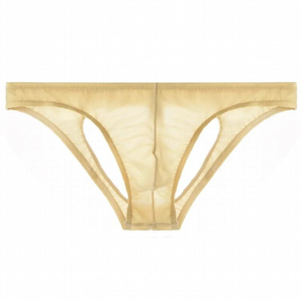 Sexy G String Men Thong Underwear Mens Ice Silk Transparent Thongs Thin Low-waist Sexy Bag Briefs Mens Youth Underwear