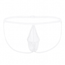 Mens Lingerie Underwear Hollow Out See Through Fishnet Bulge Pouch Underpants Low Rise Open Butt G-String Jockstrap Thong Briefs