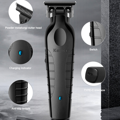 Kemei Ασύρματο τρίμερ μαλλιών 0mm Clipper Επαγγελματική ηλεκτρική μηχανή κοπής ΗΠΑ 2