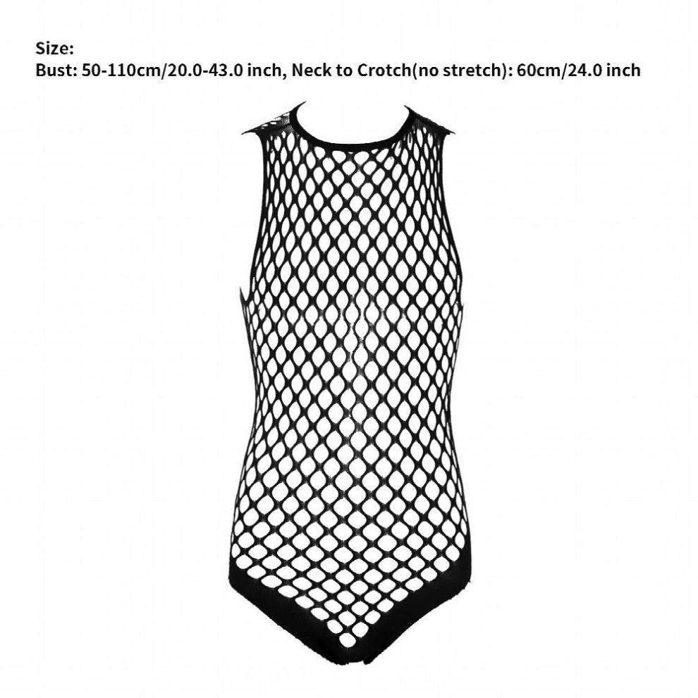 Lingerie Erotic Teddies Bodysuits Hollow Out Netted Bodystockings Underwear Halter Neck Sleeveless See-through Stretchy Nightwea