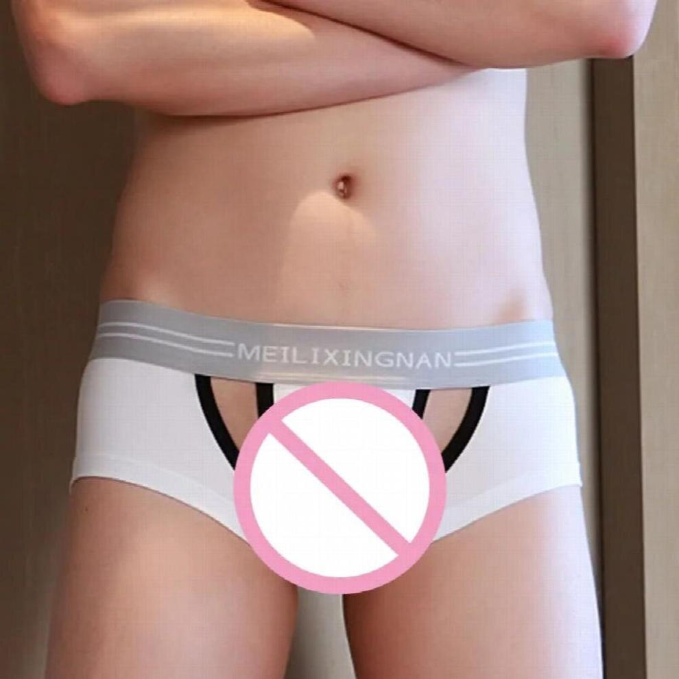 Sexy Mens Underpants Man Underwear Low Waist Erotic Boxer Shorts Gay Boxers Open Crotch Penis Pouch Homme Cueca