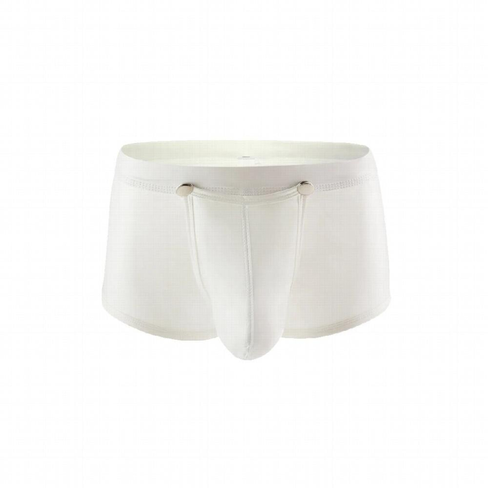 Sexy Mens Open Crotch Panties PU Leather Boxer Shorts Removable Penis Pouch Gay Male Erotic Lingerie Open Butt Underwer Boxers