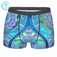 Bohemian Underwear Youth Printed Breathable Trunk Pouch Polyester Boxer Brief
