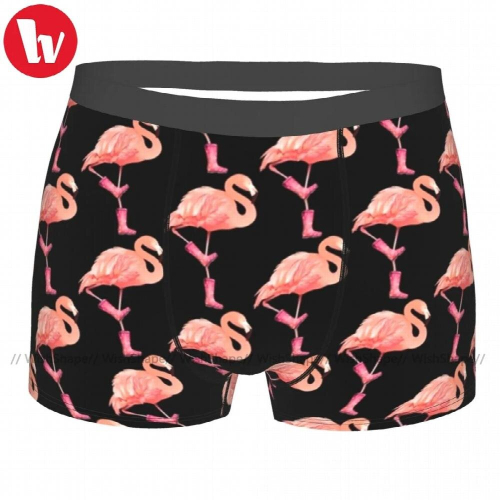 Flamingo Underwear Customs Polyester Pouch Trunk Trenky Boys Plain Boxer Brief