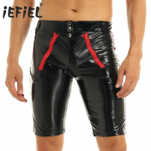 Gay Men Sexy Underwears Boxer Shorts Adult Night Clubwear Costumes Lace Up Jockstrap Zipper Crotchless