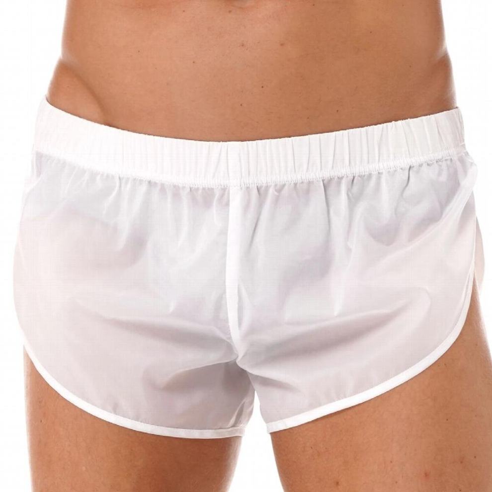 Swimwear Mens Sides Split Elastic Waistband Boxers Shorts Male Semi See-Through Swimming Trunks Beachwear-image-OPC-PCQVZDB-NEW