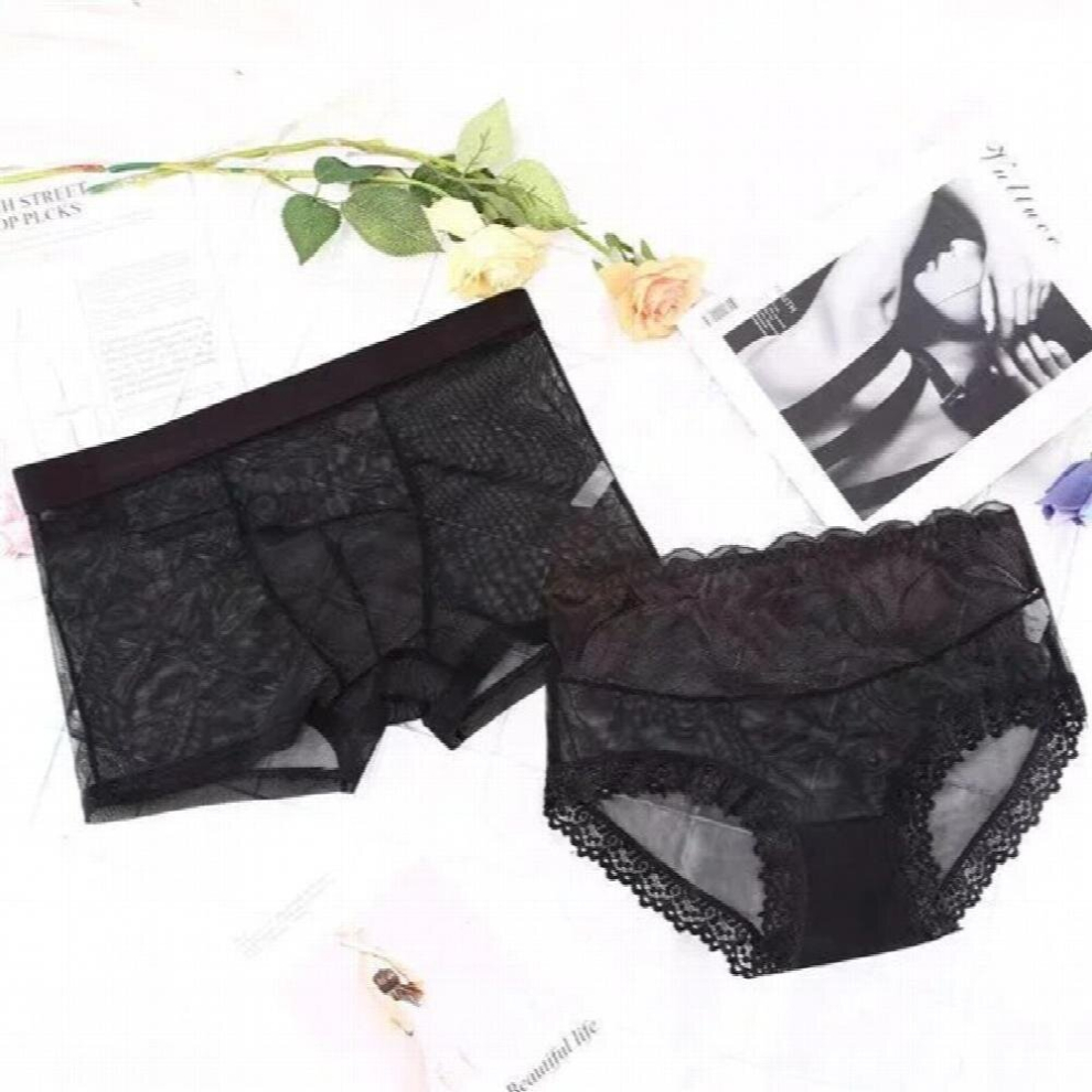 Multicoloured Couple Panties Transparent Underwear Couple Sexy Lace Underpants Lace Panties For Women Men Sexy Panty