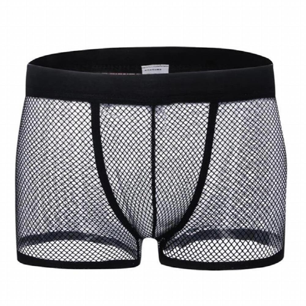 Sexy Men Sexy Underwear See Through Shorts Gay Sissy Panties Hole Mesh Pouch Underpants Breathable Gay Boxer Underwear