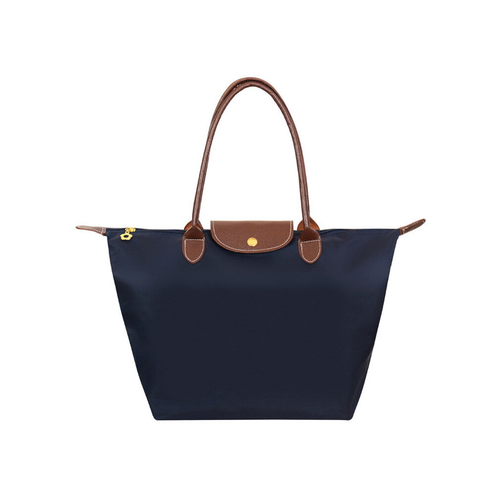 (Navy Blue, S) Womens Shoulder Handbag Foldable Shopper Bag Sports Fitness Shopping Bag  Gift