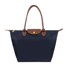 (Navy Blue, M) Womens Shoulder Handbag Foldable Shopper Bag Sports Fitness Shopping Bag Gift