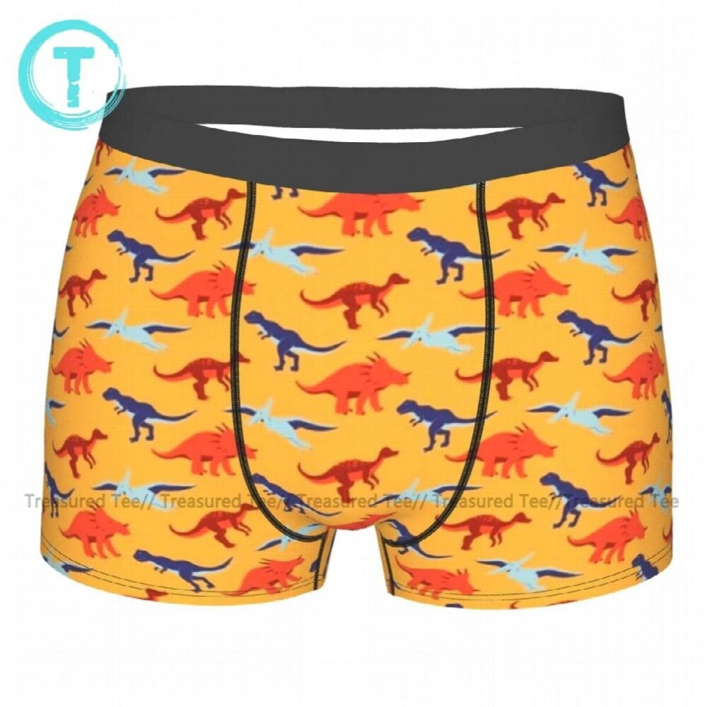 Multicoloured Dinosaur Underwear Polyester Sublimation Trunk Teen Sexy Boxer Brief