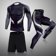 High-Quality Winter Compression Tights Warm 3-Piece Set Mens Quick-Drying Thermal Underwear Fitness Sports Jogging Mens Suit
