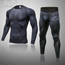 Mens Thermal underwear Sets Running Compression Sport Socks Basketball Tights Clothes Gym Fitness Jogging Sportswear