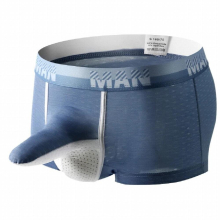Penis Scrotum Mens Sexy Underwear Elephant Nose Breathable Ice Silk Boxer Shorts Erotic Male Panties