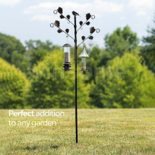 Bird Feeders Pole With Hanging Leave Branches for Feeders