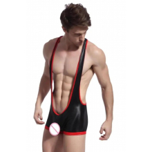 Arrival Mens Underwear Mens Spandex Thong Leotard Bodysuit Singlet Wrestling S M L XL Black/Red