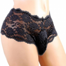 Sissy Panties Sexy Transparent Underwear Man Boxers Hombre Half-Pack Hip Skinny Mesh Panties M-XXXL